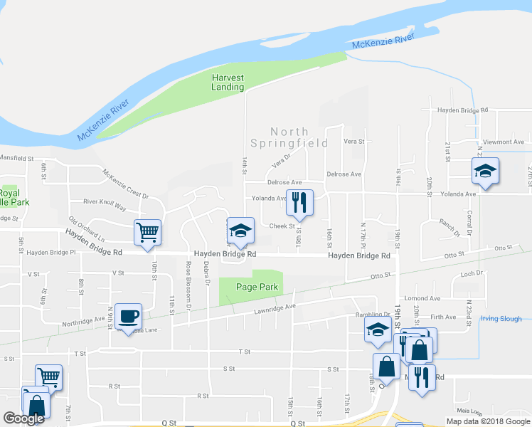 map of restaurants, bars, coffee shops, grocery stores, and more near 2465 North 14th Place in Springfield