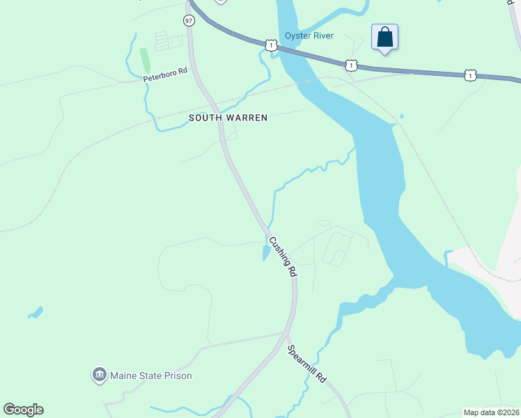 map of restaurants, bars, coffee shops, grocery stores, and more near 372 Cushing Road in Warren