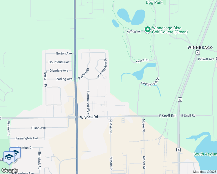 map of restaurants, bars, coffee shops, grocery stores, and more near 20 Chateau Terrace in Oshkosh