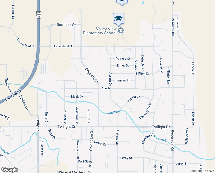 map of restaurants, bars, coffee shops, grocery stores, and more near 4679 Ave A in Rapid City