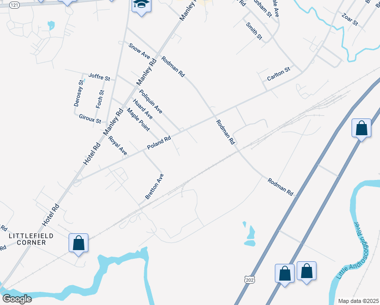 map of restaurants, bars, coffee shops, grocery stores, and more near 546 Poland Road in Auburn