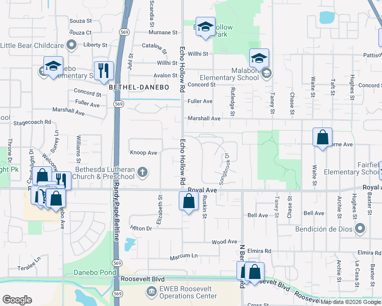 map of restaurants, bars, coffee shops, grocery stores, and more near 981 Echo Hollow Road in Eugene