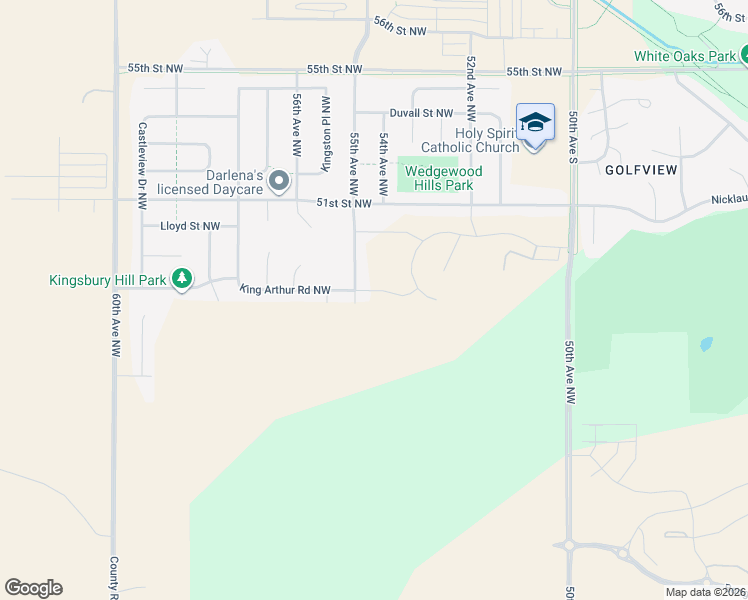 map of restaurants, bars, coffee shops, grocery stores, and more near 4852 55th Avenue Northwest in Rochester