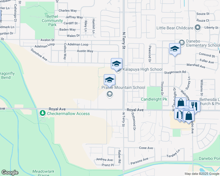 map of restaurants, bars, coffee shops, grocery stores, and more near 5305 Royal Ave in Eugene