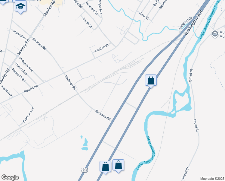 map of restaurants, bars, coffee shops, grocery stores, and more near Twin Road in Auburn