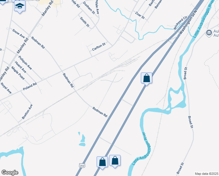 map of restaurants, bars, coffee shops, grocery stores, and more near Twin Road in Auburn