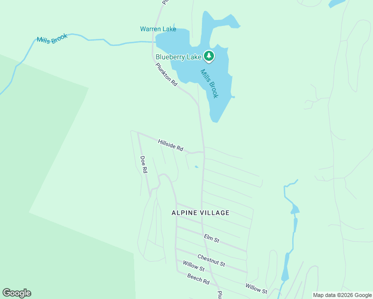map of restaurants, bars, coffee shops, grocery stores, and more near 82 Hillside Road in Warren