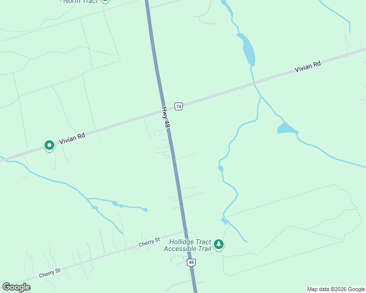 map of restaurants, bars, coffee shops, grocery stores, and more near 16671 Ontario 48 in Cedar Valley