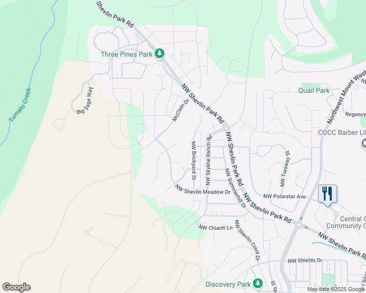 map of restaurants, bars, coffee shops, grocery stores, and more near 3271 Pee Wee Court in Bend