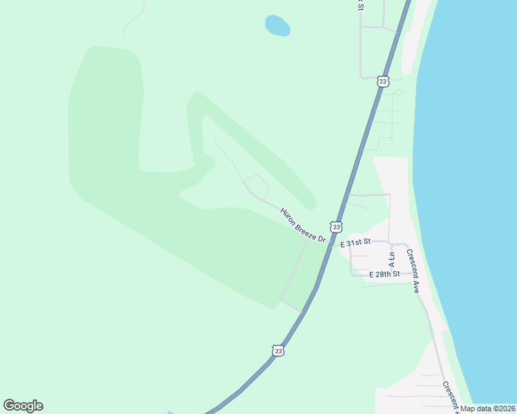 map of restaurants, bars, coffee shops, grocery stores, and more near 5191 Huron Breeze Drive in Au Gres