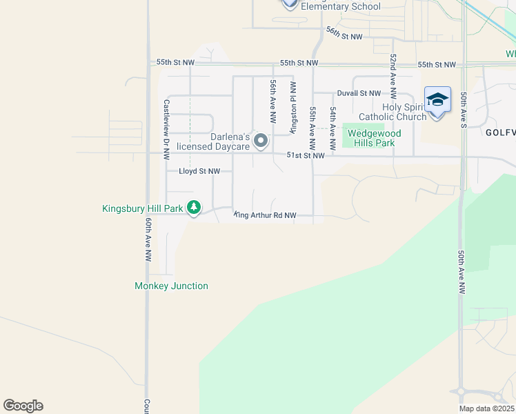 map of restaurants, bars, coffee shops, grocery stores, and more near 4842 Bishop Lane Northwest in Rochester