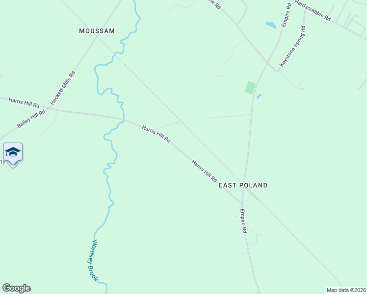 map of restaurants, bars, coffee shops, grocery stores, and more near 70 Harris Hill Road in Poland