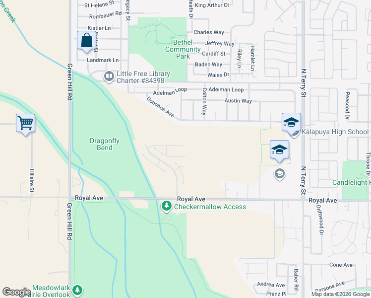 map of restaurants, bars, coffee shops, grocery stores, and more near Bainbridge Road in Eugene