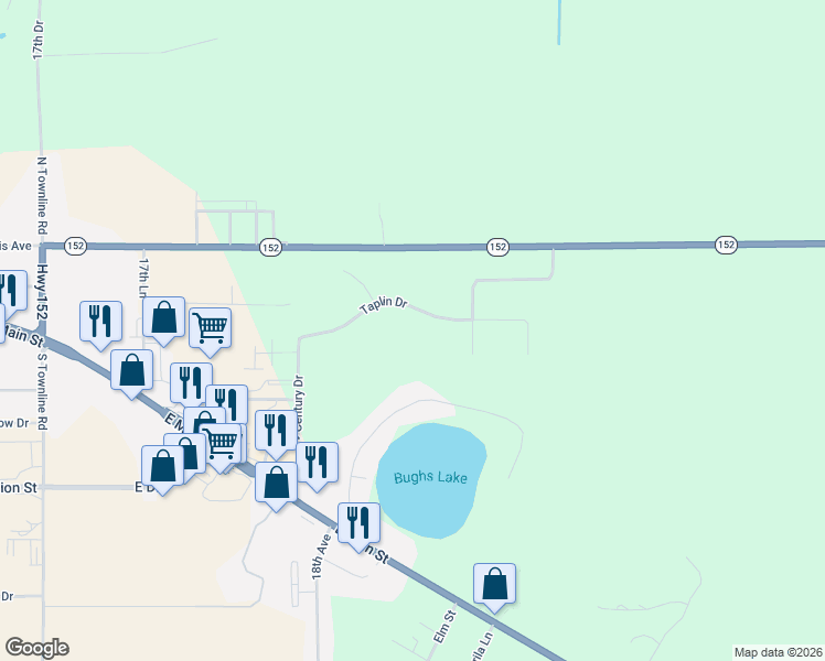 map of restaurants, bars, coffee shops, grocery stores, and more near 1037 Taplin Drive in Wautoma