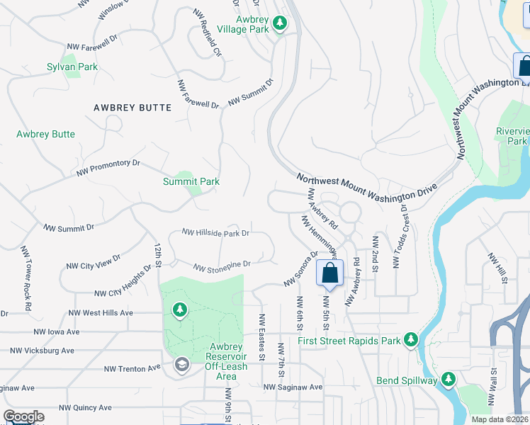 map of restaurants, bars, coffee shops, grocery stores, and more near 663 Northwest Stonepine Drive in Bend