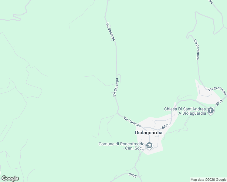 map of restaurants, bars, coffee shops, grocery stores, and more near 7474 Via Garampa in Monteaguzzo in Provincia di Forlì-Cesena