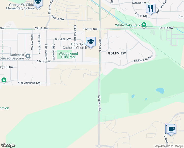 map of restaurants, bars, coffee shops, grocery stores, and more near 4815 50th Avenue Northwest in Rochester