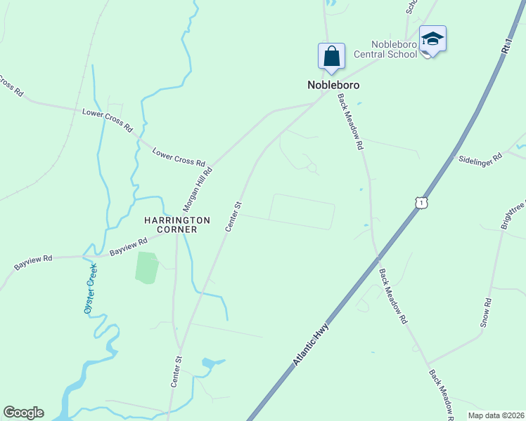 map of restaurants, bars, coffee shops, grocery stores, and more near 121 Evergreen Estates Road in Nobleboro