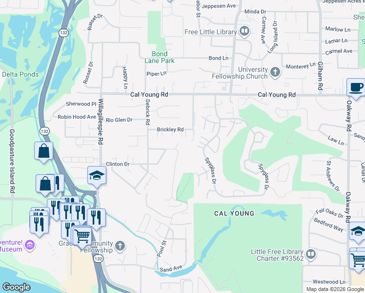 map of restaurants, bars, coffee shops, grocery stores, and more near 1247 Crenshaw Rd in Eugene