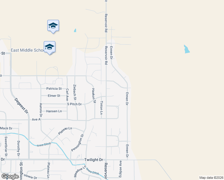 map of restaurants, bars, coffee shops, grocery stores, and more near 5505 North Pitch Court in Rapid City
