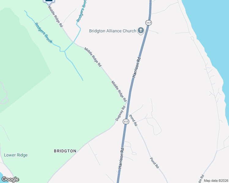 map of restaurants, bars, coffee shops, grocery stores, and more near 26 Middle Ridge Road in Bridgton