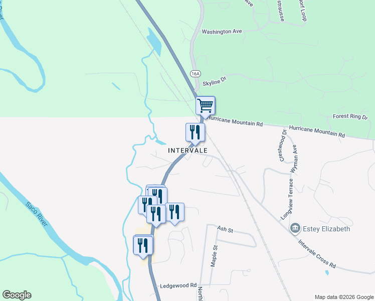map of restaurants, bars, coffee shops, grocery stores, and more near in Conway