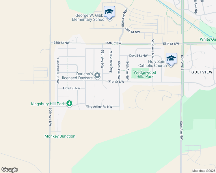 map of restaurants, bars, coffee shops, grocery stores, and more near 5030 Tower Lane Northwest in Rochester