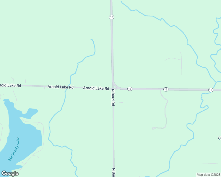 map of restaurants, bars, coffee shops, grocery stores, and more near North Bard Road in Gladwin