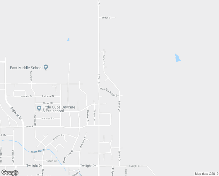 map of restaurants, bars, coffee shops, grocery stores, and more near 5550 Meadow Ridge Drive in Rapid City