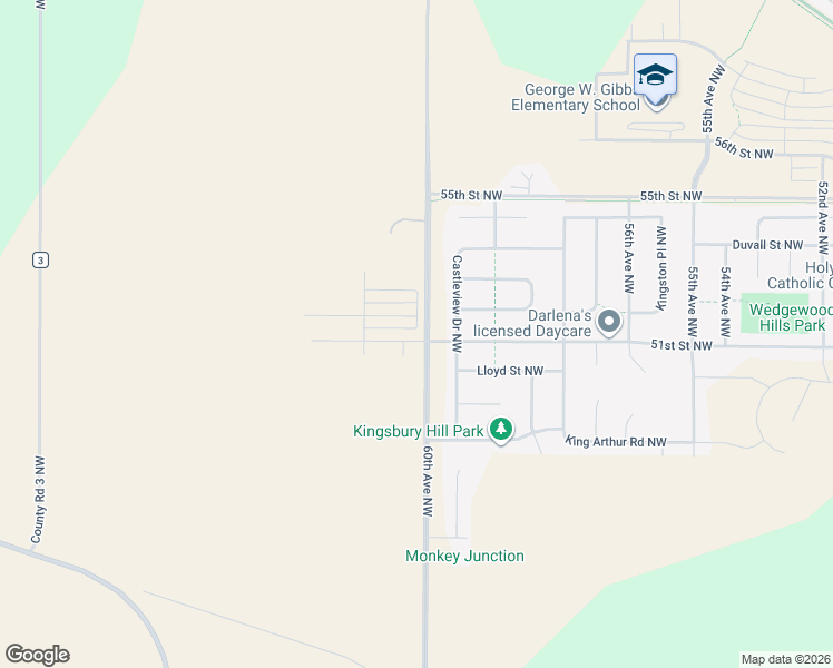 map of restaurants, bars, coffee shops, grocery stores, and more near 6008 Sandstone Street Northwest in Rochester