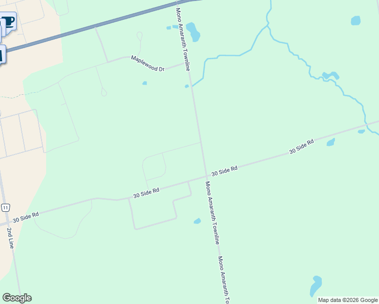 map of restaurants, bars, coffee shops, grocery stores, and more near 7 Private Berry Drive in Amaranth