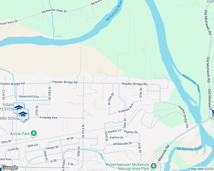 map of restaurants, bars, coffee shops, grocery stores, and more near in Lane County