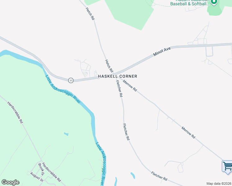 map of restaurants, bars, coffee shops, grocery stores, and more near 634 Fletcher Road in Auburn