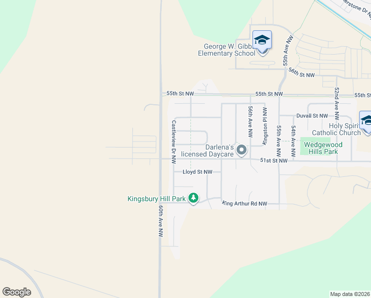 map of restaurants, bars, coffee shops, grocery stores, and more near 5785 Excalibur Court Northwest in Rochester