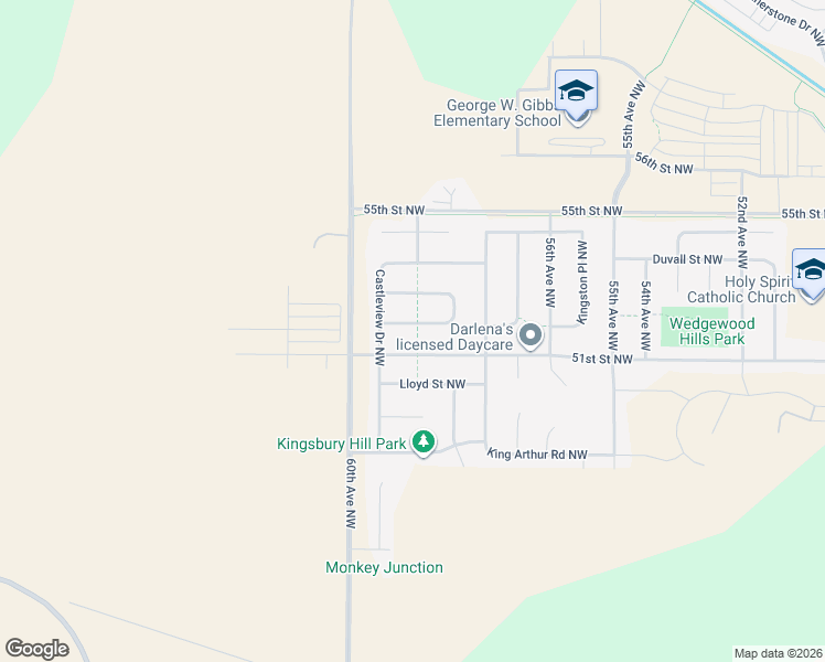 map of restaurants, bars, coffee shops, grocery stores, and more near 5785 Excalibur Court Northwest in Rochester