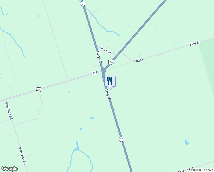 map of restaurants, bars, coffee shops, grocery stores, and more near 13873 Ontario 12 in Regional Municipality of Durham