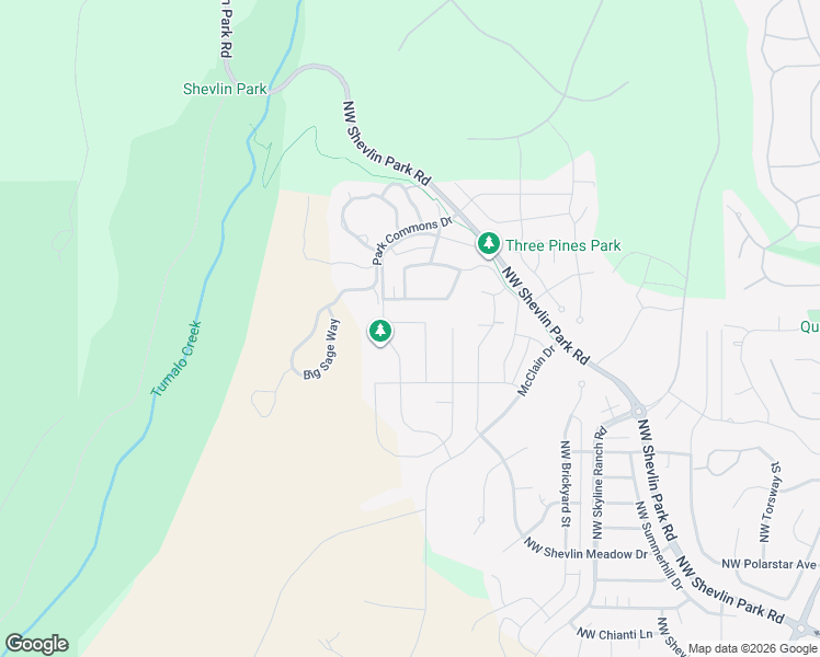 map of restaurants, bars, coffee shops, grocery stores, and more near 3225 Northwest Shevlin Park Road in Bend