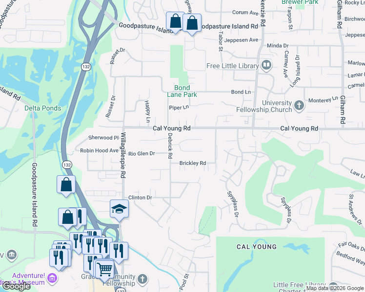 map of restaurants, bars, coffee shops, grocery stores, and more near 1240 Alfaretta Drive in Eugene