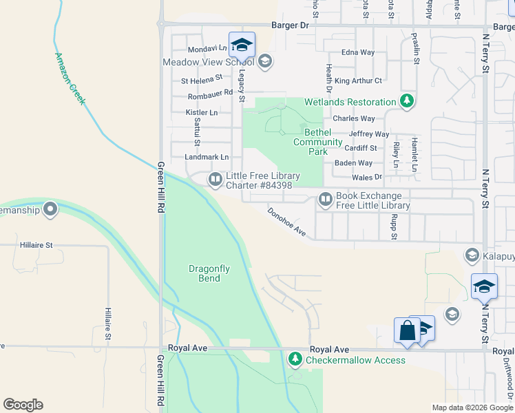 map of restaurants, bars, coffee shops, grocery stores, and more near 1972 Adelman Loop in Eugene