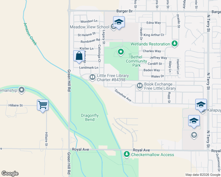 map of restaurants, bars, coffee shops, grocery stores, and more near 1972 Adelman Loop in Eugene