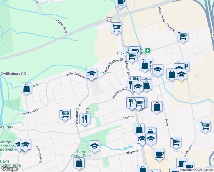 map of restaurants, bars, coffee shops, grocery stores, and more near 980 Krista Court in Newmarket