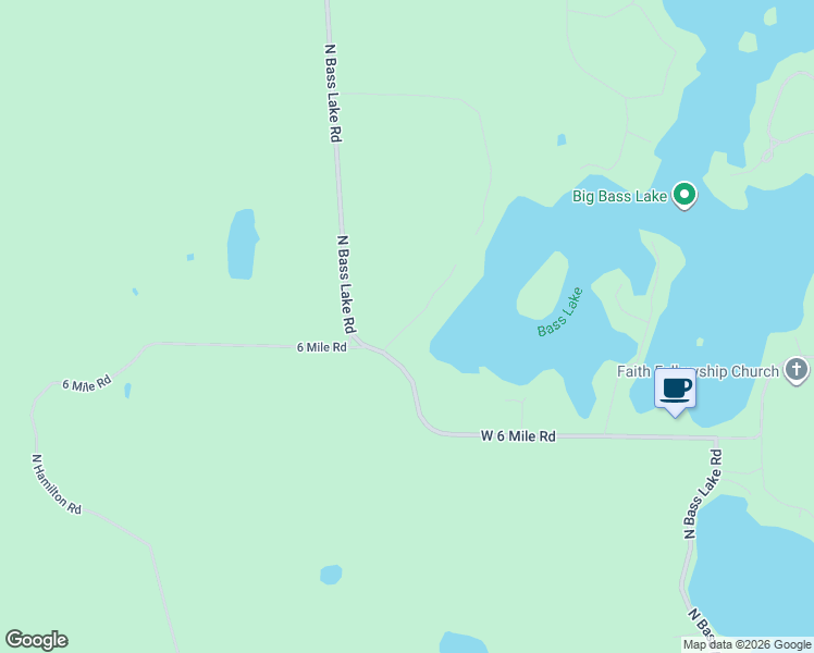 map of restaurants, bars, coffee shops, grocery stores, and more near 6076 North Island View Lane in Irons