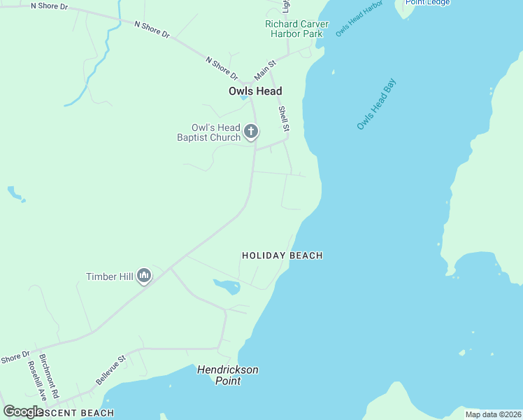 map of restaurants, bars, coffee shops, grocery stores, and more near 78 South Shore Drive in Owls Head