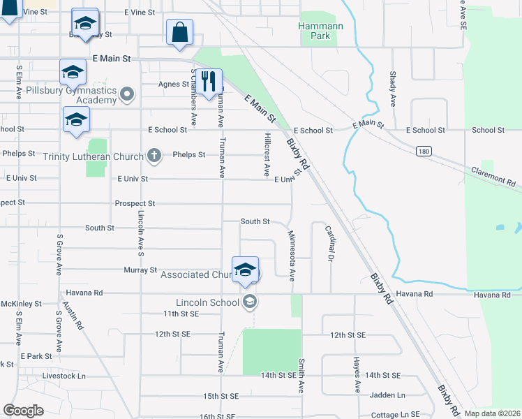 map of restaurants, bars, coffee shops, grocery stores, and more near 752 Prospect Street in Owatonna