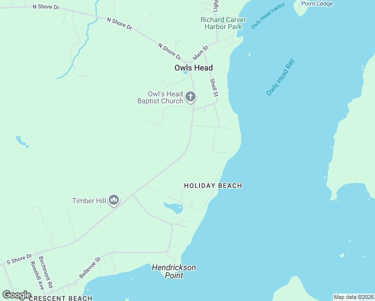 map of restaurants, bars, coffee shops, grocery stores, and more near 78 South Shore Drive in Owls Head