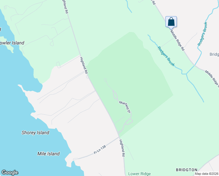 map of restaurants, bars, coffee shops, grocery stores, and more near 1 Muirfield Drive in Bridgton