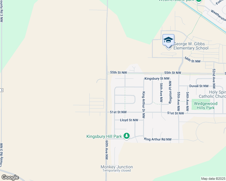 map of restaurants, bars, coffee shops, grocery stores, and more near 5315 Castleview Drive Northwest in Rochester