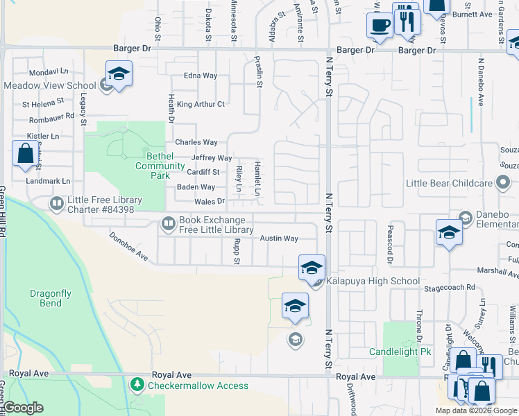 map of restaurants, bars, coffee shops, grocery stores, and more near 5369 Olympic Circle in Eugene