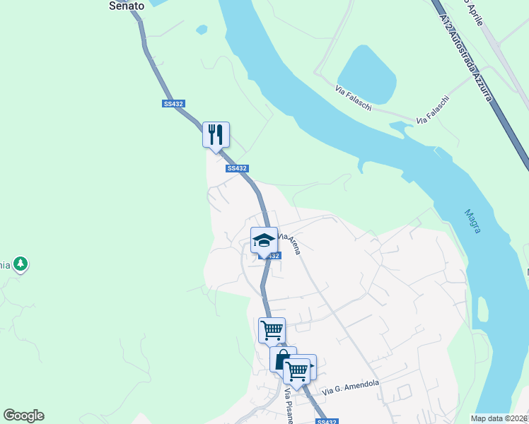 map of restaurants, bars, coffee shops, grocery stores, and more near 30 Via Visola in Ameglia