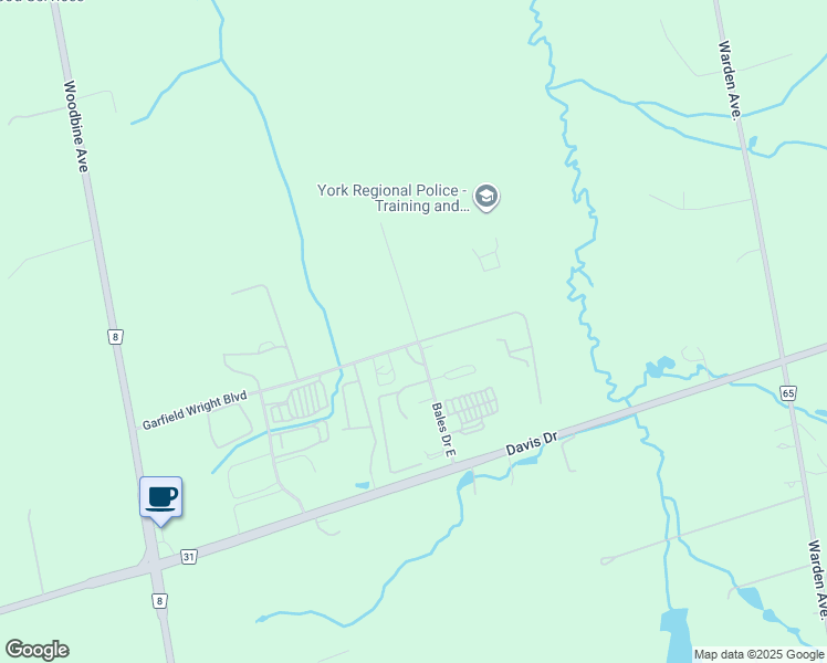 map of restaurants, bars, coffee shops, grocery stores, and more near 90 Bales Drive East in East Gwillimbury